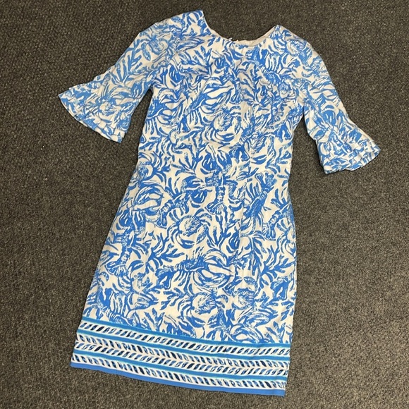 Lilly Pulitzer fiesta crab print dress mini Size 00 Womens Preppy Beach - Picture 4 of 7